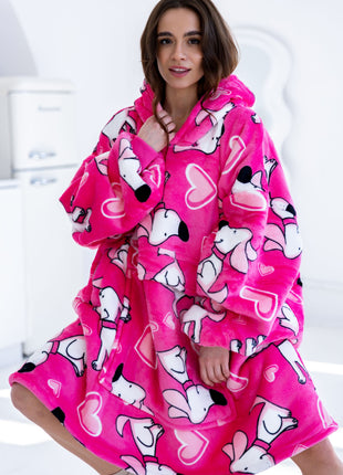 Süße Hundeherzen Hoodie Decke