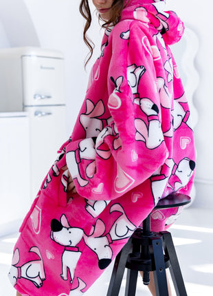 Süße Hundeherzen Hoodie Decke