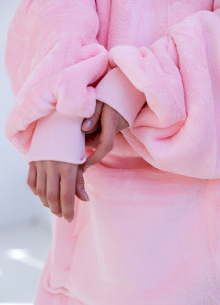  Rosa Hoodie Decke