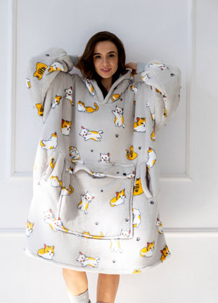 Süße Katzen Hoodie Decke