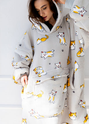 Süße Katzen Hoodie Decke