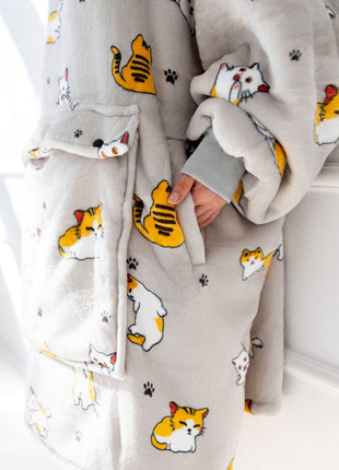 Süße Katzen Hoodie Decke