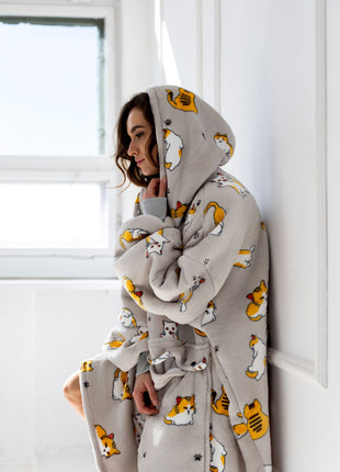Süße Katzen Hoodie Decke