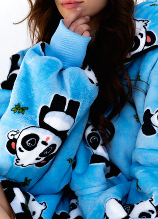 Panda Hoodie Decke