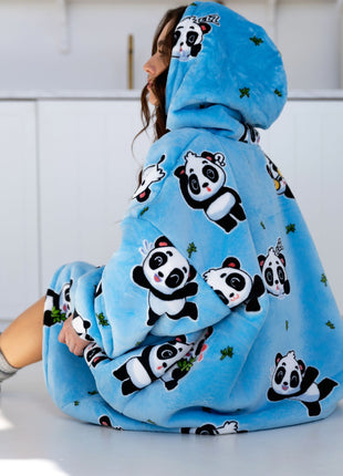 Panda Hoodie Decke