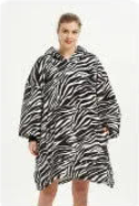 Zebra Hoodie Decke