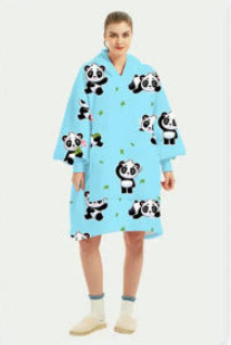 Panda Hoodie Decke